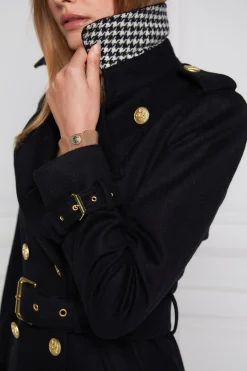 Holland Cooper Full Length Marlborough Trench Coat Soft Black New