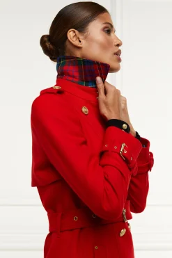 Holland Cooper Full Length Marlborough Trench Coat Red Barathea Outlet
