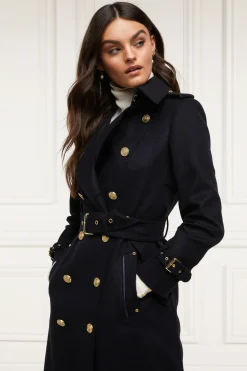 Holland Cooper Full Length Marlborough Trench Coat Soft Navy Hot