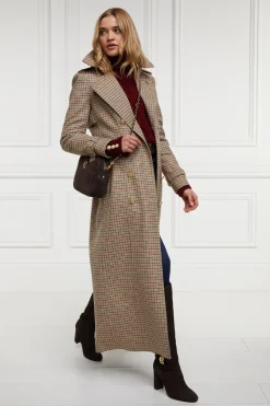 Holland Cooper Full Length Marlborough Trench Coat Charlton Tweed Best