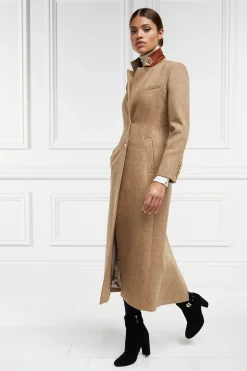 Holland Cooper Full Length Regency Coat Brown Herringbone Hot