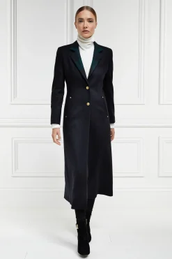 Holland Cooper Full Length Regency Coat Soft Navy Blackwatch Clearance
