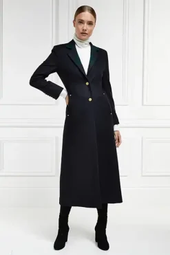 Holland Cooper Full Length Regency Coat Soft Navy Blackwatch Clearance