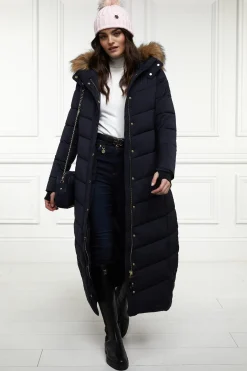 Holland Cooper Glacier Full Length Puffer Ink Navy Hot