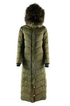 Holland Cooper Glacier Full Length Puffer Khaki New
