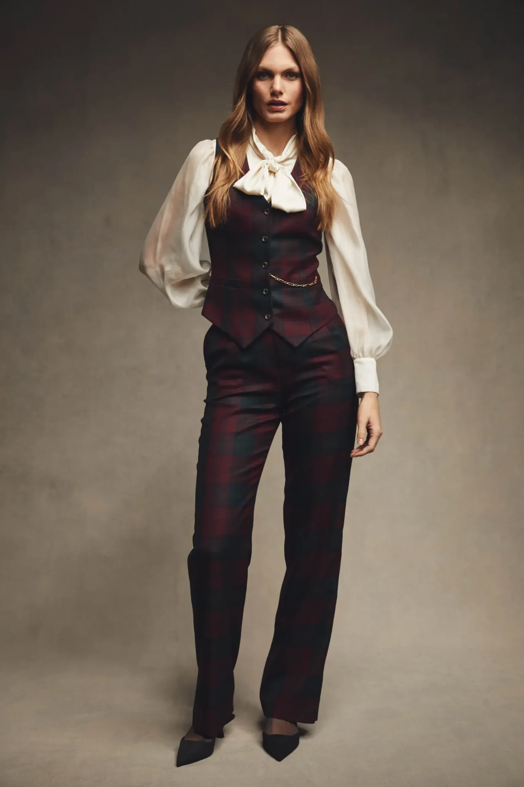 Holland Cooper Hampton Waistcoat Mulberry Tartan Online