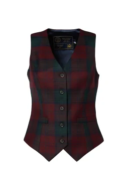 Holland Cooper Hampton Waistcoat Mulberry Tartan Online