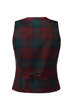 Holland Cooper Hampton Waistcoat Mulberry Tartan Online