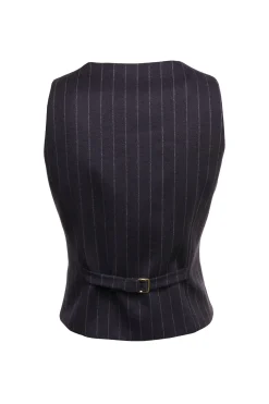 Holland Cooper Hampton Waistcoat Navy Chalk Pin Stripe Discount