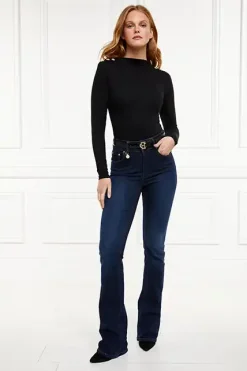 Holland Cooper Harper Long Sleeve Bodysuit Black New