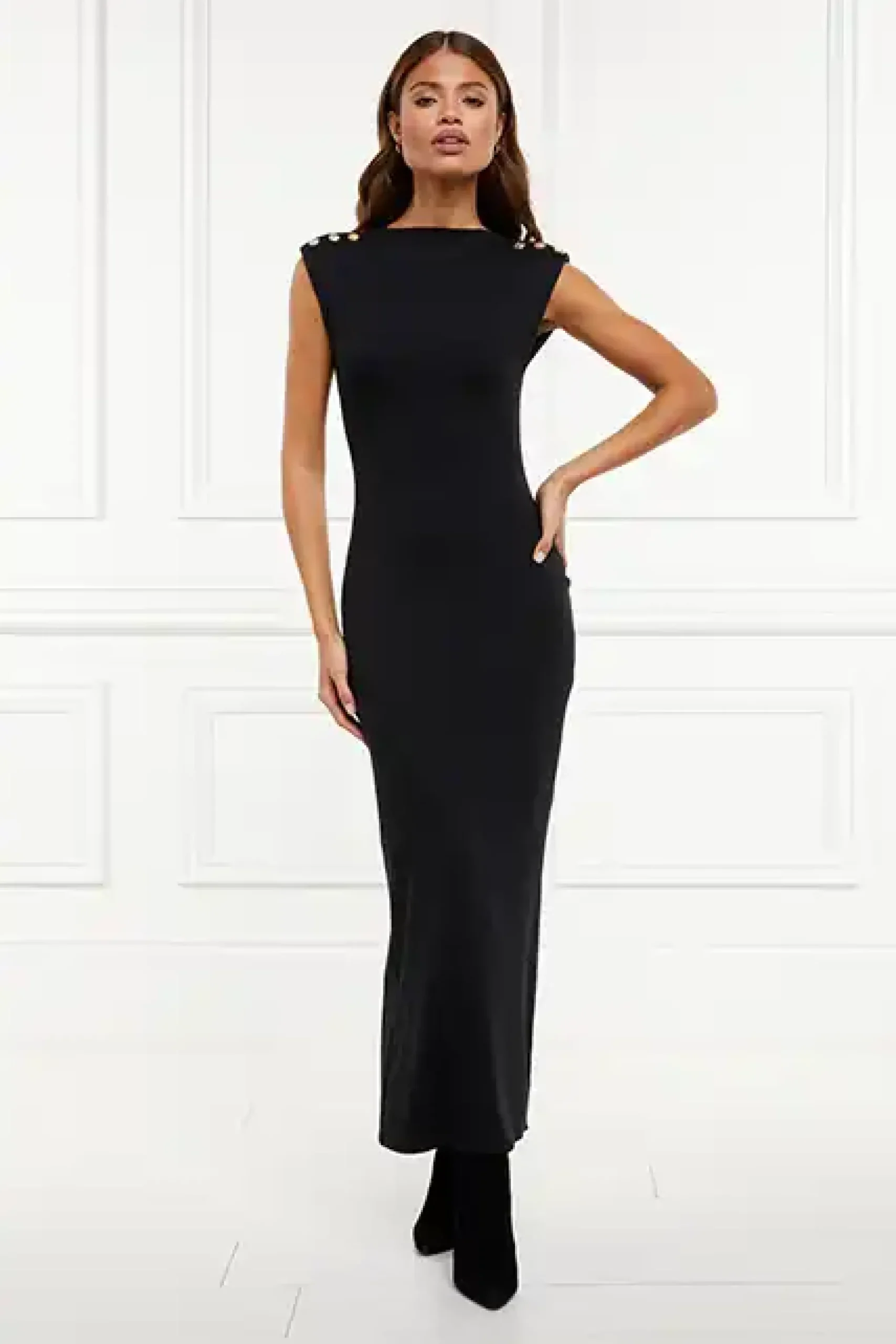 Holland Cooper Harper Maxi Dress Black Discount