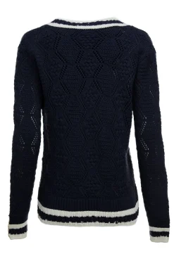 Holland Cooper Harvard V-Neck Knit Ink Navy Discount