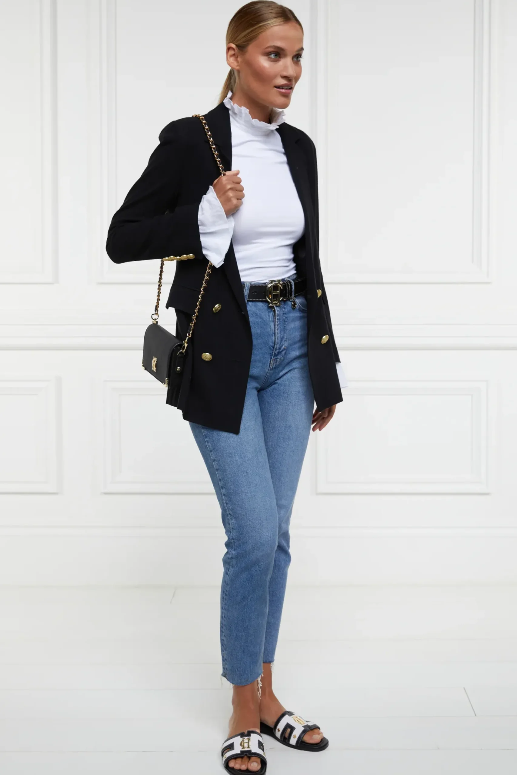 Holland Cooper HC Classic Belt Black Canvas Online