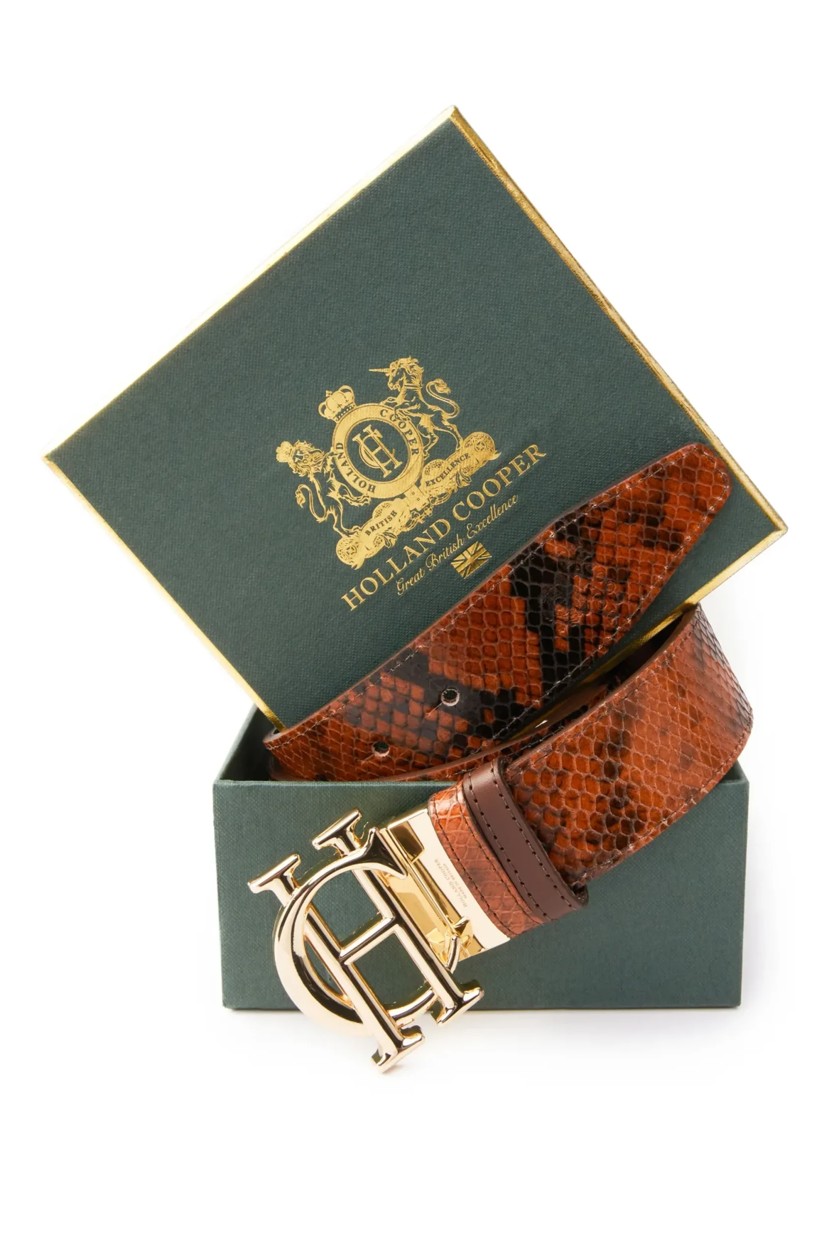 Holland Cooper HC Classic Belt Reversible Chestnut Python Sale