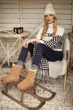 Holland Cooper HC Shearling Boot Tan Outlet