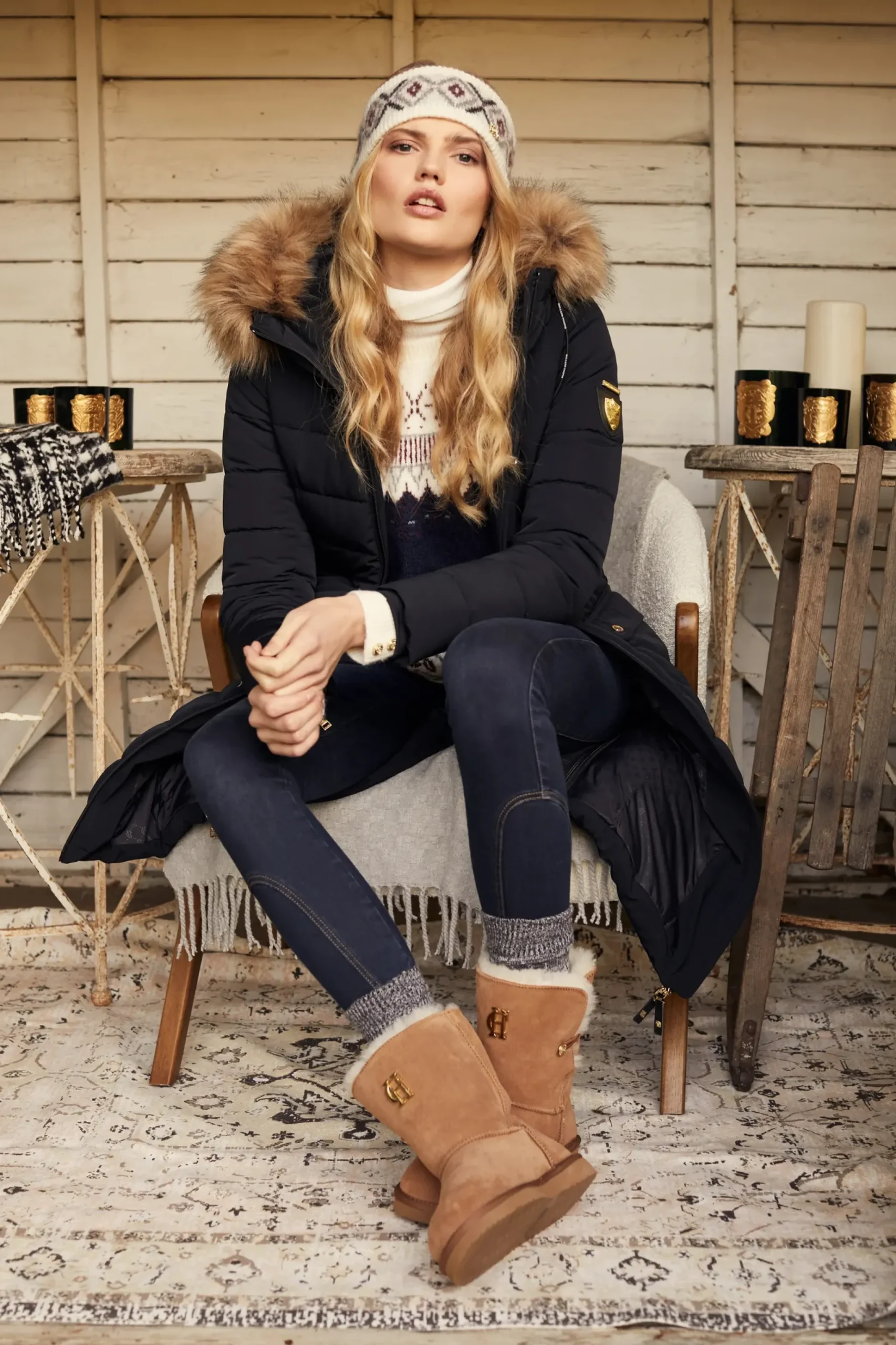 Holland Cooper HC Shearling Boot Tan Outlet