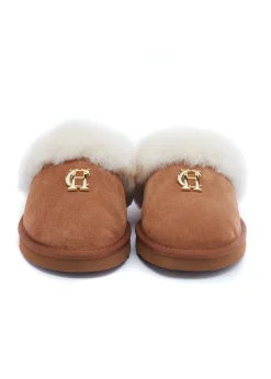 Holland Cooper HC Shearling Slipper Tan Best