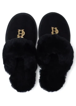 Holland Cooper HC Shearling Slipper Black Discount