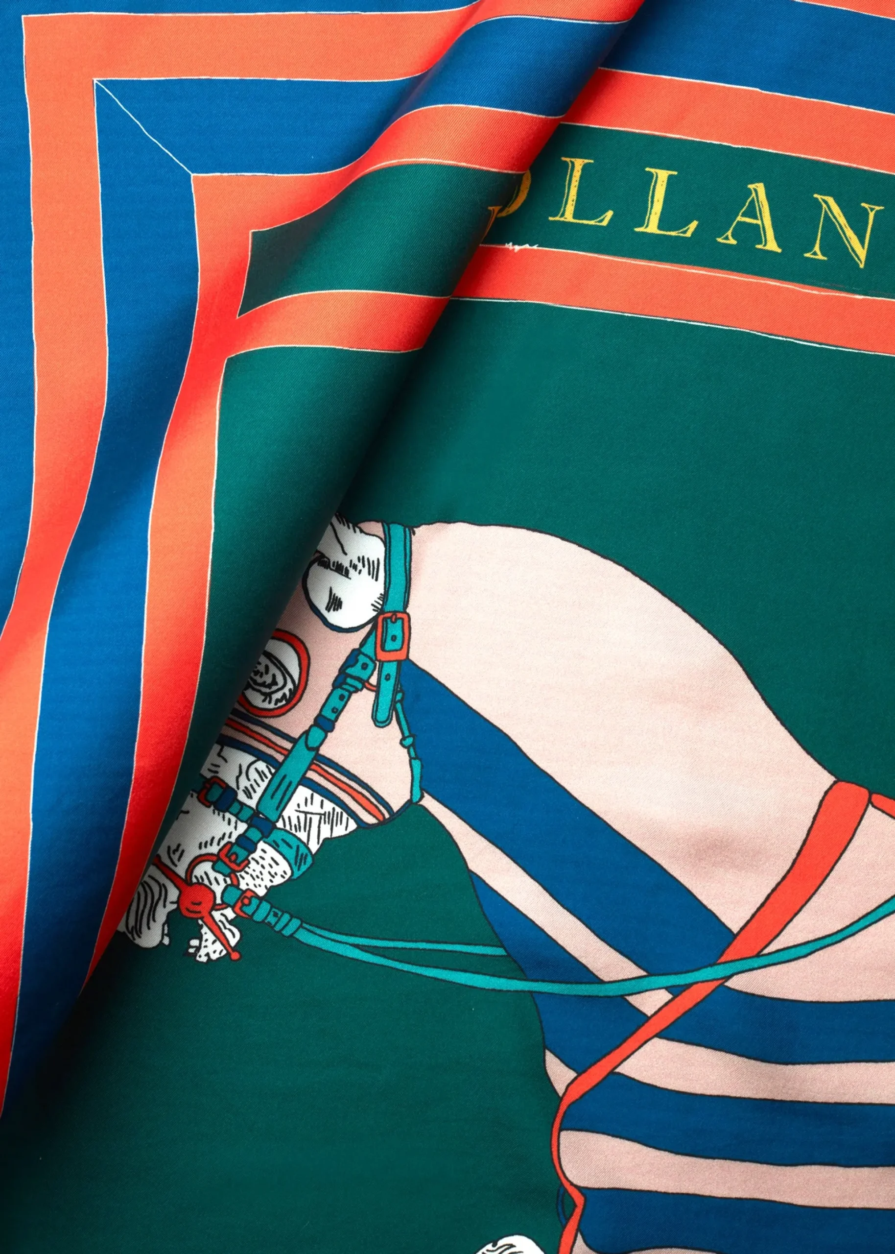 Holland Cooper HC Silk Scarf Horse Flag New