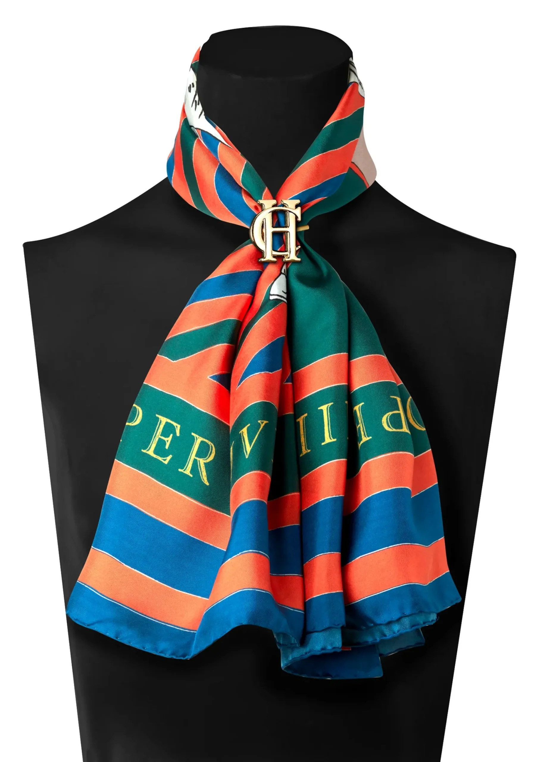 Holland Cooper HC Silk Scarf Horse Flag New