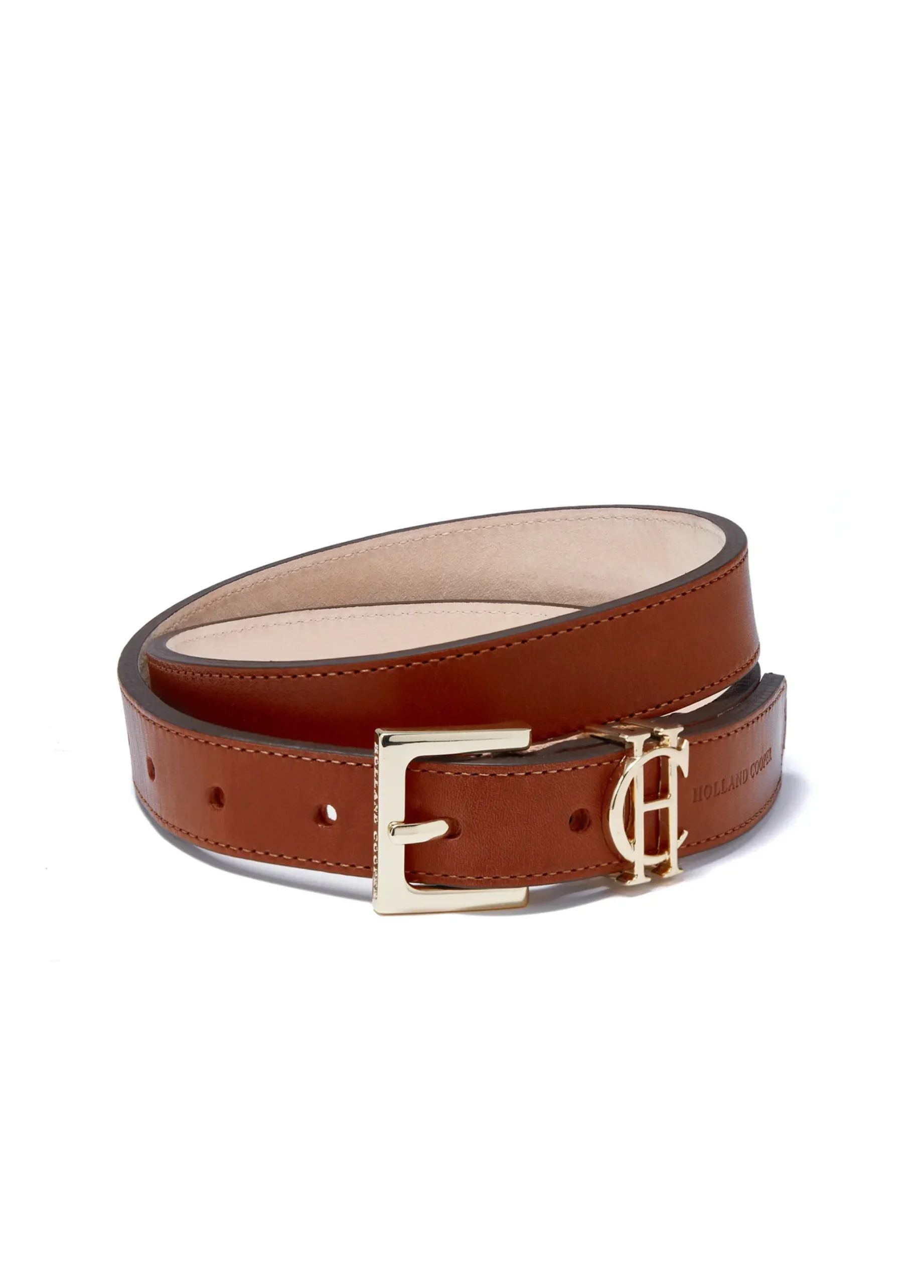 Holland Cooper HC Slim Logo Belt Tan Hot
