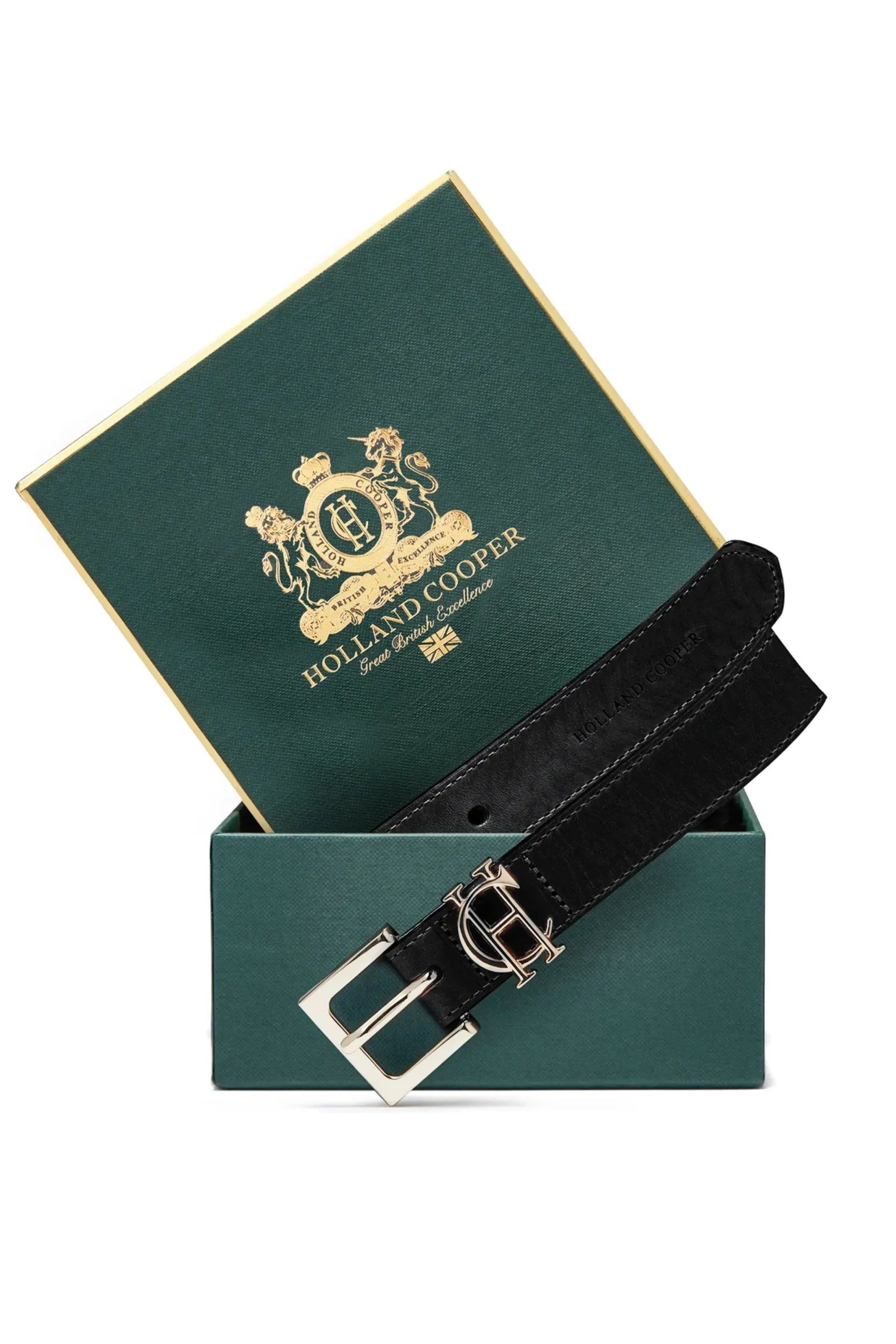 Holland Cooper HC Slim Logo Belt Black