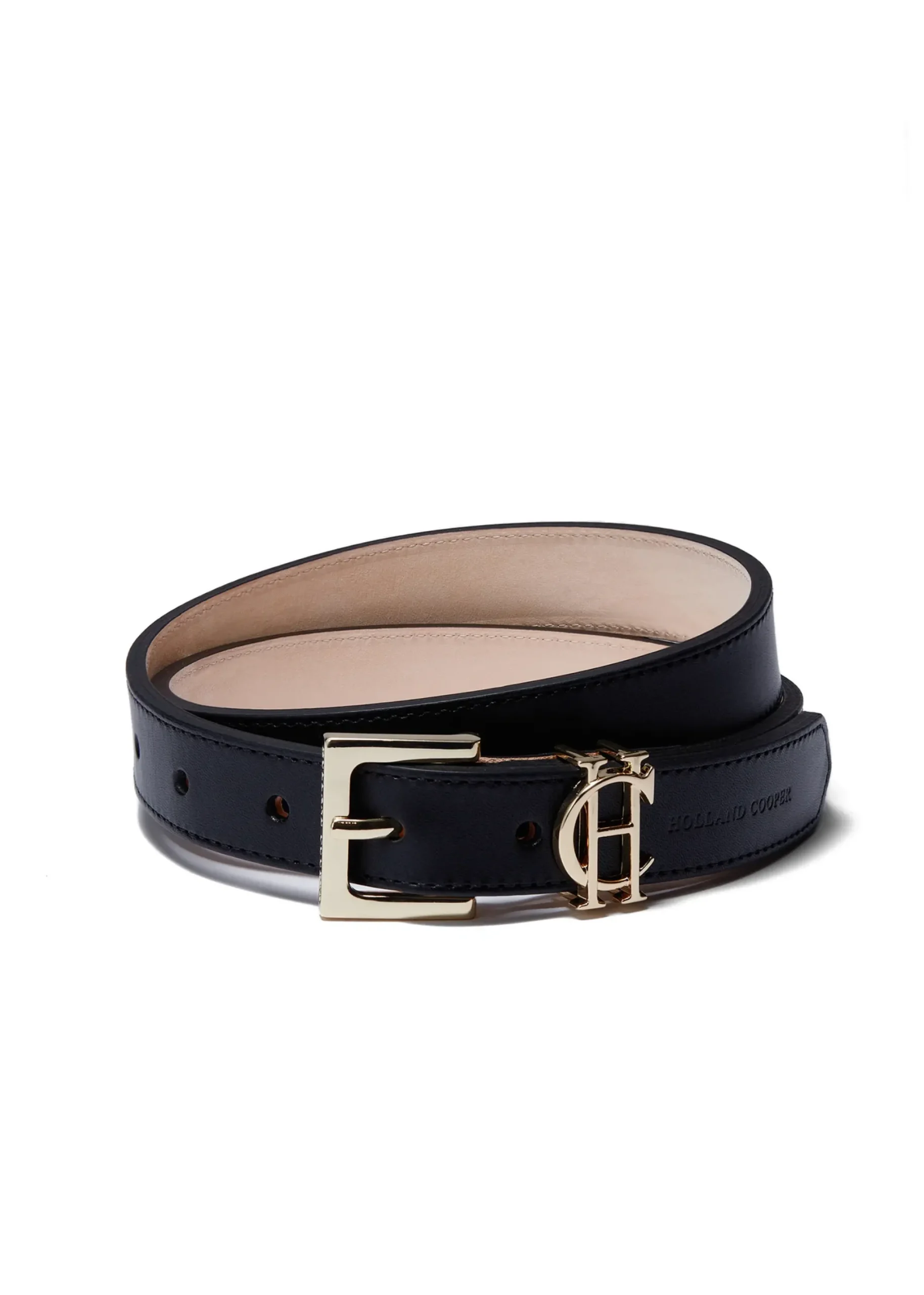 Holland Cooper HC Slim Logo Belt Black