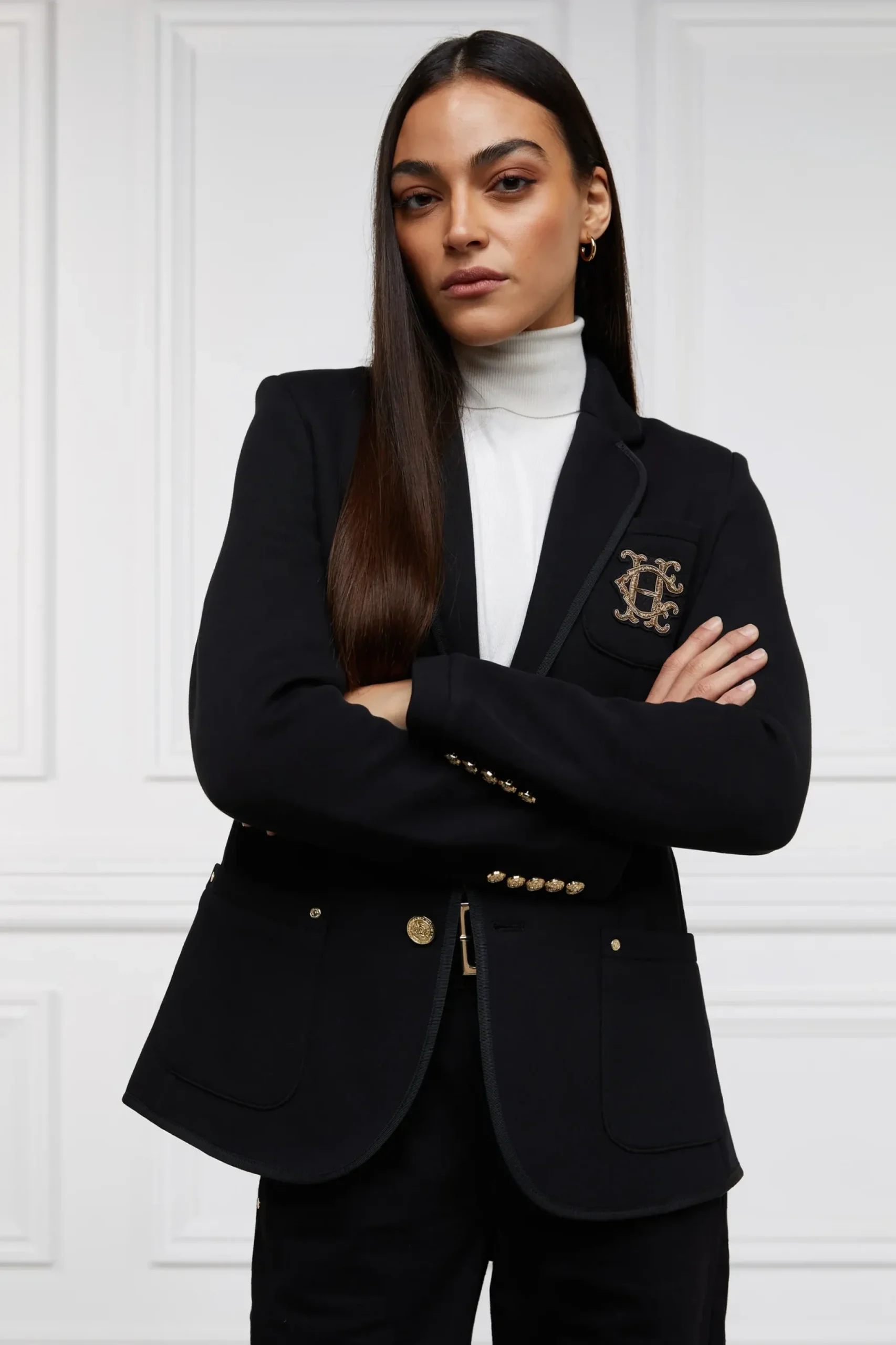 Holland Cooper Henley Blazer Black Black New