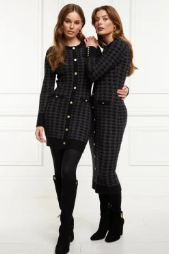 Holland Cooper Hepburn Mini Dress Grey Houndstooth Hot