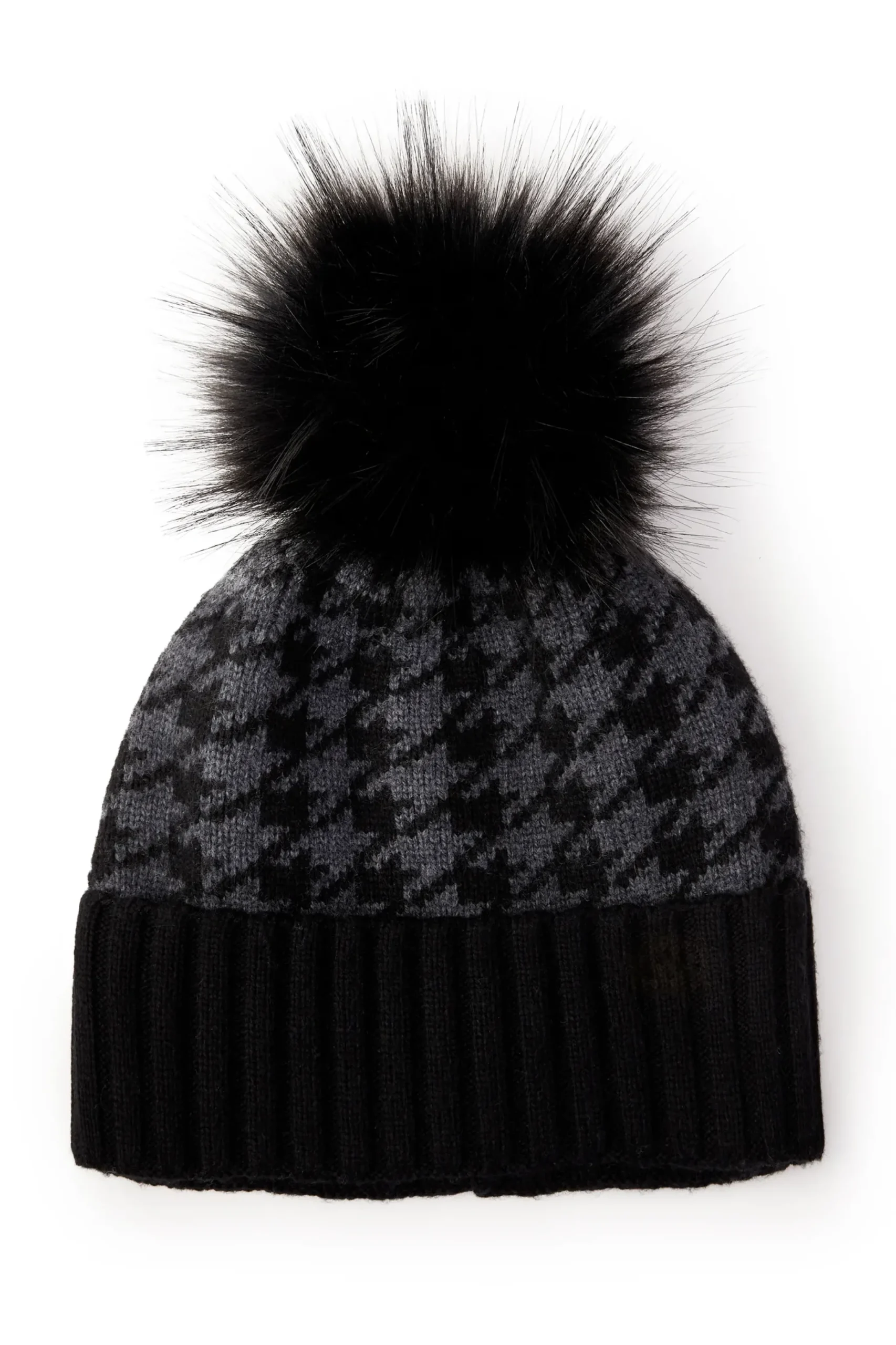 Holland Cooper Heritage Bobble Hat Grey Houndstoooth New