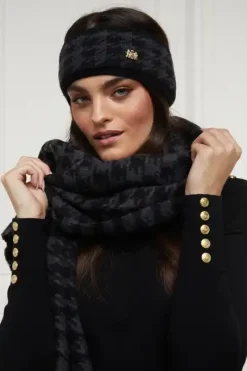 Holland Cooper Heritage Headband Grey Houndstooth Best