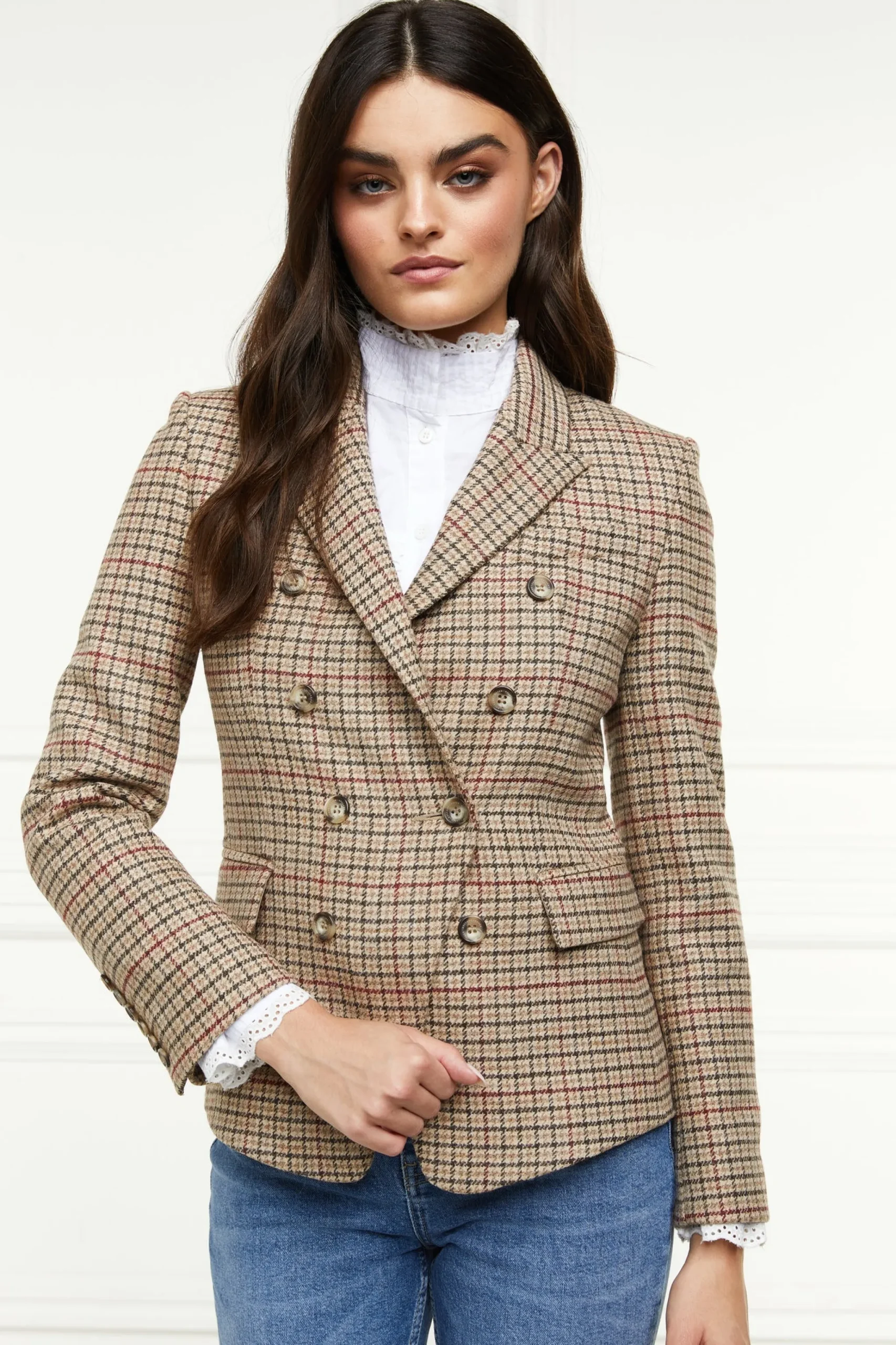 Holland Cooper Heritage Knightsbridge Blazer Charlton Tweed Horn Button Best