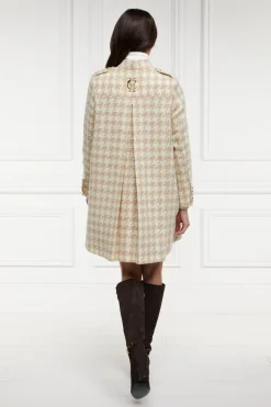 Holland Cooper Highbury Cape Coat Camel Houndstooth Clearance
