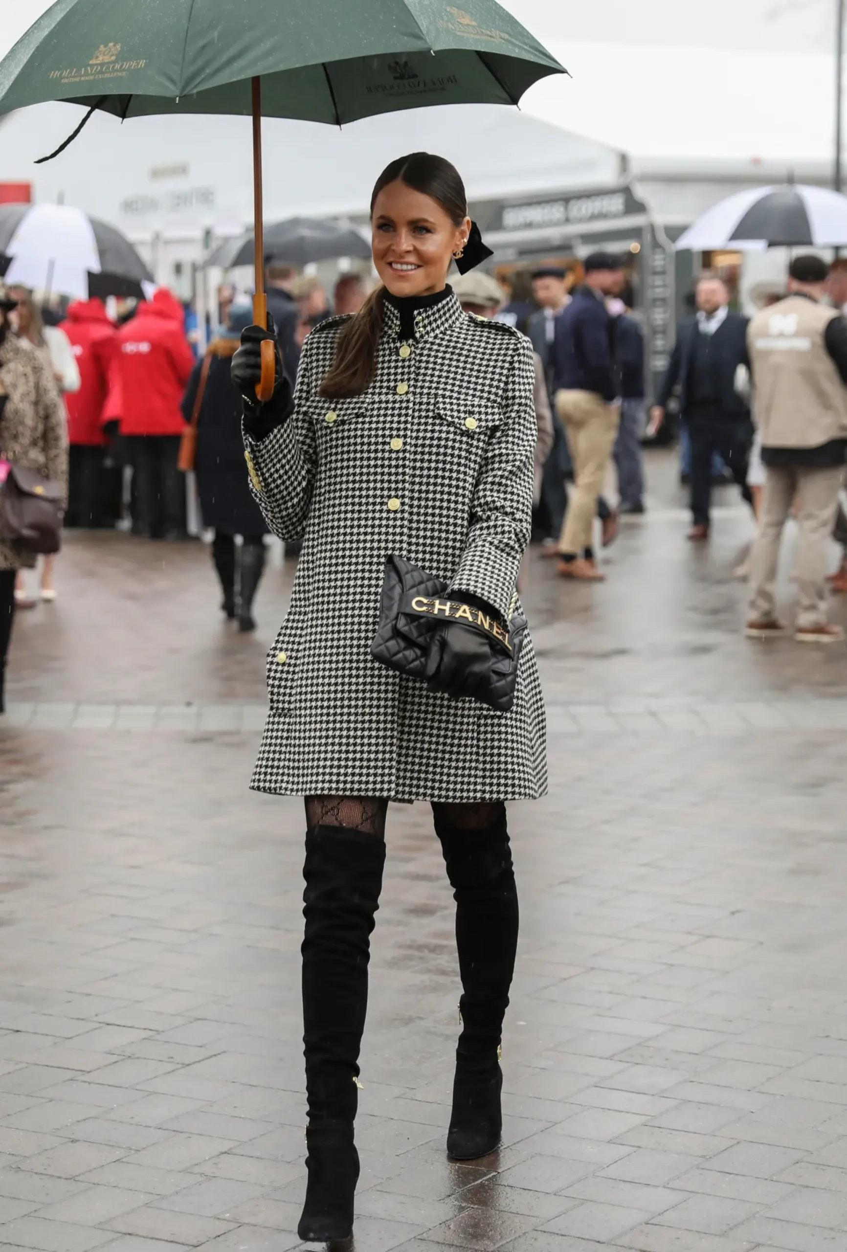 Holland Cooper Highbury Cape Coat Houndstooth Online