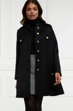 Holland Cooper Highbury Cape Coat Black Twill Outlet