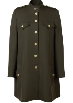Holland Cooper Highbury Cape Coat Khaki Barathea Discount