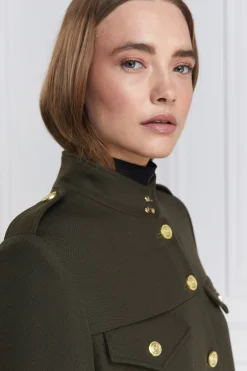 Holland Cooper Highbury Cape Coat Khaki Barathea Discount