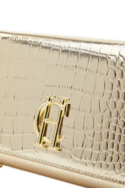 Holland Cooper Highbury Clutch Bag Gold Croc Clearance