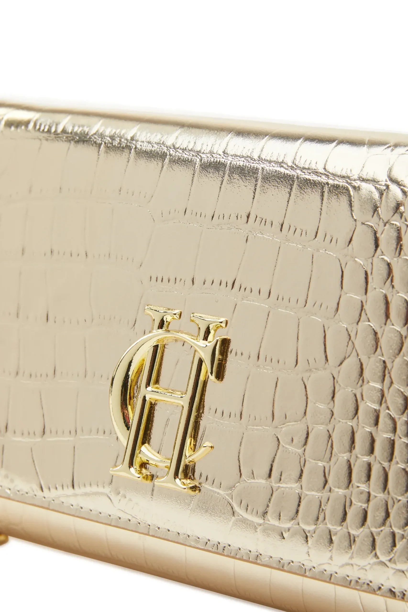 Holland Cooper Highbury Clutch Bag Gold Croc Clearance