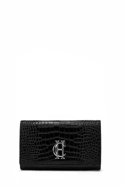 Holland Cooper Highbury Clutch Bag Black Silver Clearance