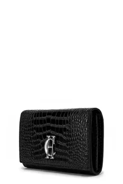 Holland Cooper Highbury Clutch Bag Black Silver Clearance