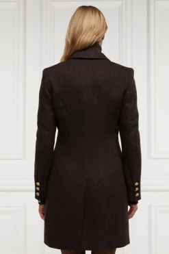 Holland Cooper Highgrove Coat Chocolate Herringbone Online