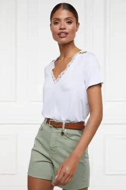 Holland Cooper High Rise Denim Short Sage