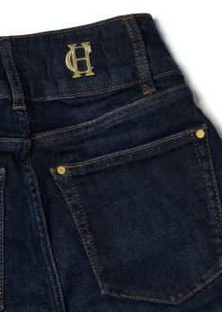 Holland Cooper High Rise Flared Jean Deep Indigo New