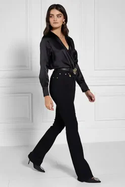 Holland Cooper High Rise Flared Jean Stay Black Best