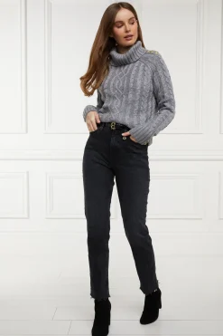 Holland Cooper High Rise Slim Jean Washed Black Sale