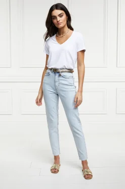 Holland Cooper High Rise Slim Jean Light Stone Wash Outlet