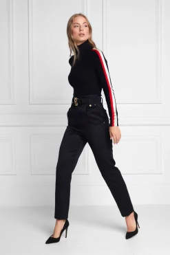 Holland Cooper High Waisted Peg Trouser Navy Barathea