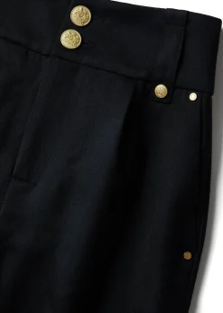 Holland Cooper High Waisted Peg Trouser Navy Barathea