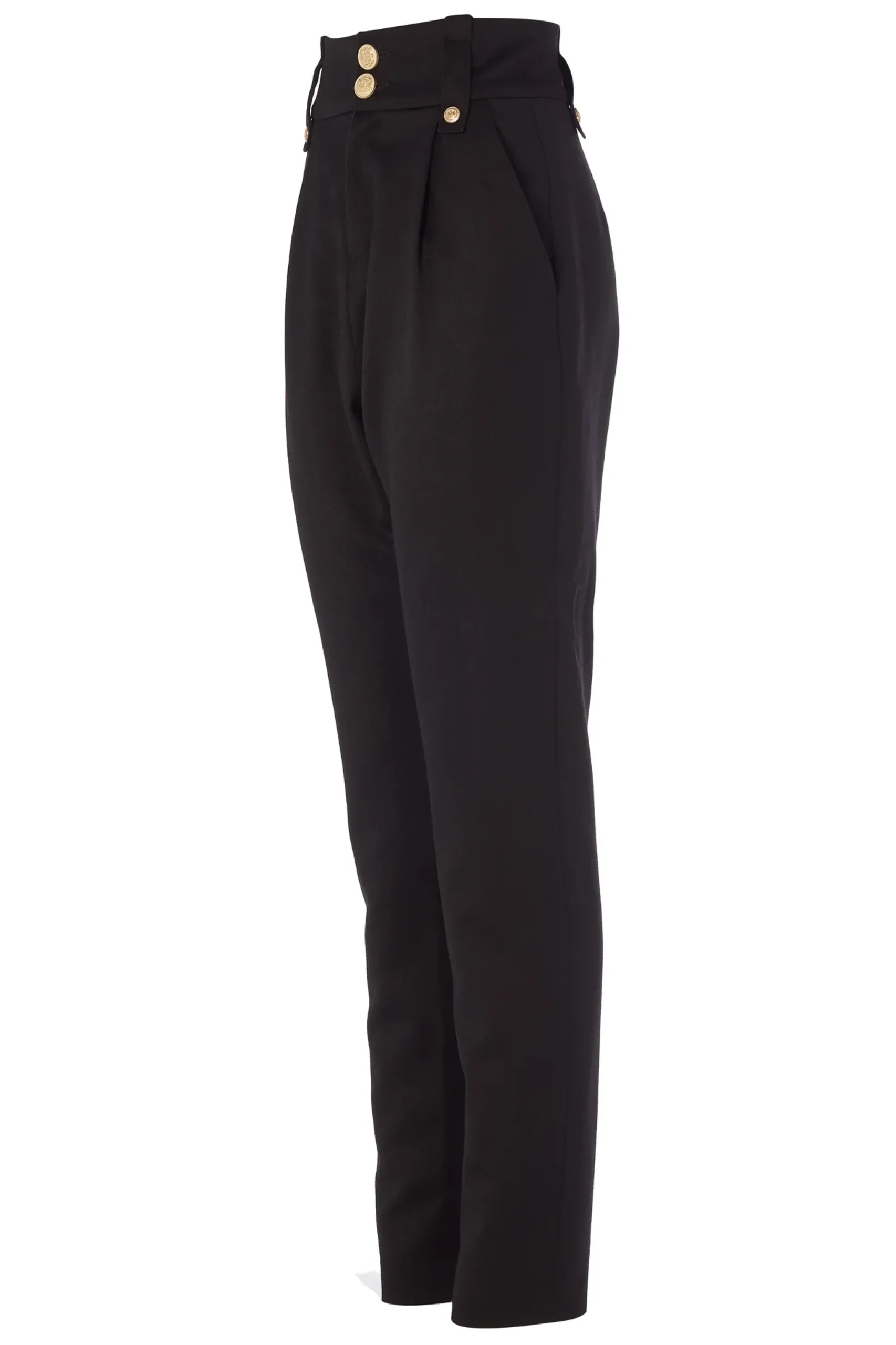 Holland Cooper High Waisted Peg Trouser Black Barathea Sale